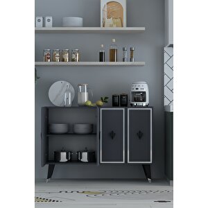 8178km-32ct Konsol,kahve Köşesi̇,ayakkabilik,ofi̇s Evrak Dolabi,mutfak Ki̇ler Dolabi,tv Üni̇tesi̇-ASG Antrasit Gümüş