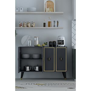 8176km-32ct Konsol,kahve Köşesi̇,ayakkabilik,ofi̇s Evrak Dolabi,mutfak Ki̇ler Dolabi,tv Üni̇tesi̇-ASA Antrasit