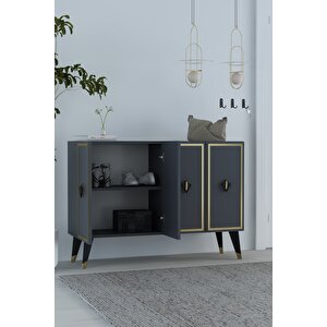 8176km-32ct Konsol,kahve Köşesi̇,ayakkabilik,ofi̇s Evrak Dolabi,mutfak Ki̇ler Dolabi,tv Üni̇tesi̇-ASA Antrasit