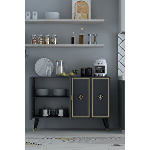 8177km-32ct Konsol,kahve Köşesi̇,ayakkabilik,ofi̇s Evrak Dolabi,mutfak Ki̇ler Dolabi,tv Üni̇tesi̇-AA Antrasit