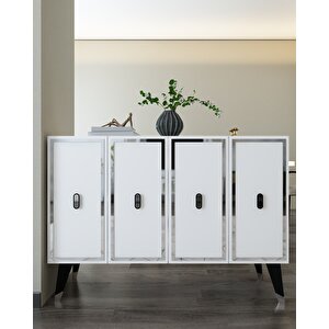 8173km-32ct Konsol,kahve Köşesi̇,ayakkabilik,ofi̇s Evrak Dolabi,mutfak Ki̇ler Dolabi,tv Üni̇tesi̇ BG Beyaz-Gümüş