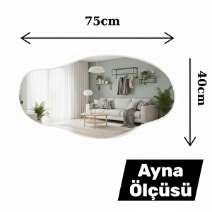 Asimetrik Aynalı Dresuar 2 Kapaklı Hol Antre Beyaz 80cm No1