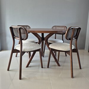 Trio Ahşap Mas Takımı 4 İbiza Sandalyeli