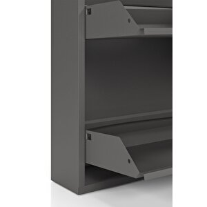 Ceha Kilitli Tablalı 4'lü Metal Ayakkabılık - Füme