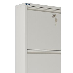 Ceha Kilitli 2'li Metal Ayakkabılık -  Beyaz