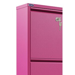 Ceha Kilitli 3'lü Metal Ayakkabılık - Pembe