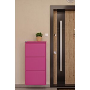 3'lü Metal Ayakkabılık - Pembe