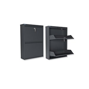 Ceha Kilitli 2'li Metal Ayakkabılık - Antrasit