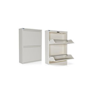 Ceha 2'li Metal Ayakkabılık - Beyaz