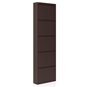 5'li Metal Ayakkabılık - Kahverengi