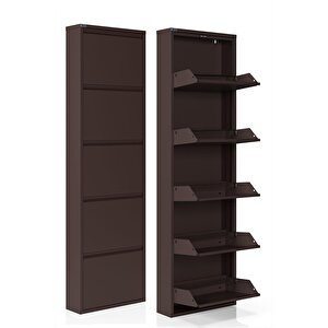 Ceha 5'li Metal Ayakkabılık - Kahverengi