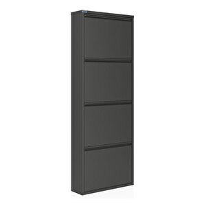 4'lü Metal Ayakkabılık - Füme