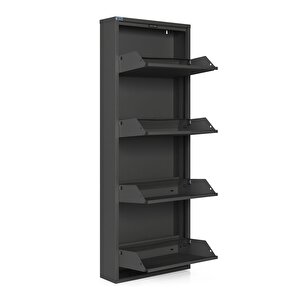 4'lü Metal Ayakkabılık - Füme