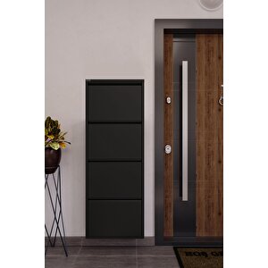 4'lü Metal Ayakkabılık - Siyah