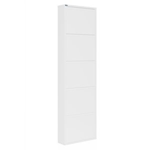 5'li Metal Ayakkabılık - Kar Beyaz