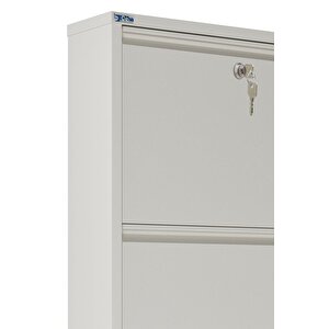 Ceha Kilitli 4'lü Metal Ayakkabılık - Beyaz