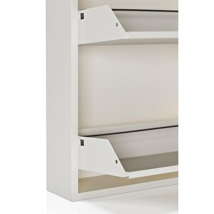 Ceha Kilitli 4'lü Metal Ayakkabılık - Beyaz