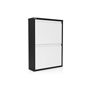 2'li Metal Ayakkabılık - Siyah/beyaz