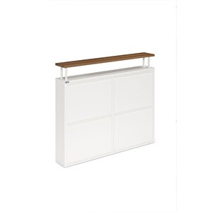 Tablalı 4'lü Metal Ayakkabılık - Beyaz