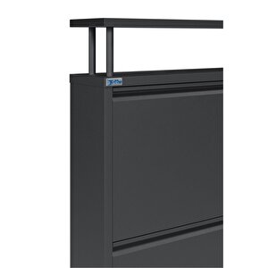 Ceha Tablalı 4'lü Metal Ayakkabılık - Siyah