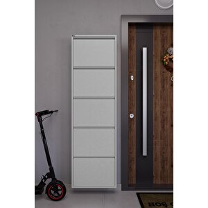 5'li Metal Ayakkabılık - Gri