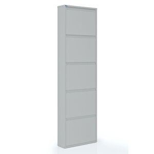 5'li Metal Ayakkabılık - Gri