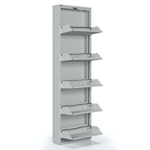 5'li Metal Ayakkabılık - Gri