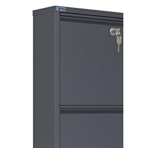 Ceha Kilitli 4'lü Metal Ayakkabılık - Antrasit