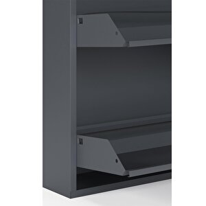 Ceha Kilitli 4'lü Metal Ayakkabılık - Antrasit