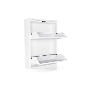 2'li Metal Ayakkabılık - Kar Beyaz