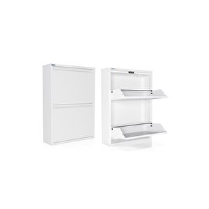 Ceha 2'li Metal Ayakkabılık - Kar Beyaz