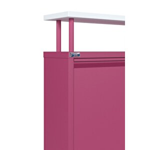 Ceha Tablalı 4'lü Metal Ayakkabılık - Pembe