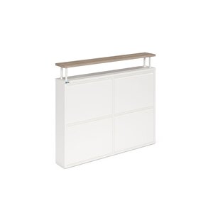 Tablalı 4'lü Metal Ayakkabılık - Beyaz