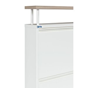 Ceha Tablalı 4'lü Metal Ayakkabılık - Beyaz