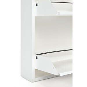 Ceha Tablalı 4'lü Metal Ayakkabılık - Beyaz