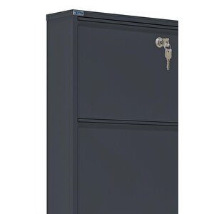 Ceha Kilitli 5'li Metal Ayakkabılık - Antrasit