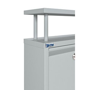 Ceha Kilitli Tablalı 4'lü Metal Ayakkabılık - Gri