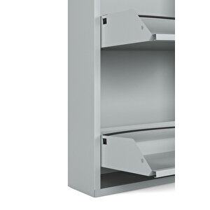 Ceha Kilitli Tablalı 4'lü Metal Ayakkabılık - Gri