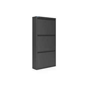 3'lü Metal Ayakkabılık - Füme
