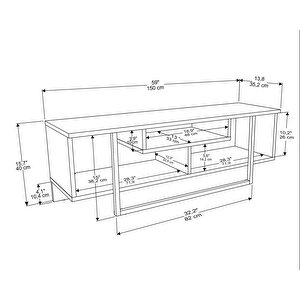 Decoroti̇ka Asal Tv Üni̇tesi̇ 150 Cm Beyaz Si̇yah