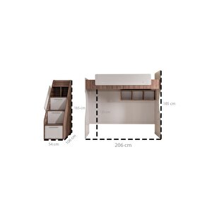 Ranza, Milano Dolaplı Çalışma Masalı Modern Ranza+ 1 Adet Comfort Yatak