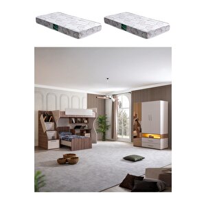 Ranza, Milano Genç Odası Takımı Çalışma Masalı Ranza 3 Kapaklı Dolap 2 Adet Comfort Yatak