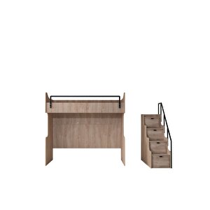 Ranza, Polo Çift Kişilik Çalışma Masalı Ceviz Ranza + 2 Adet Comfort Yatak