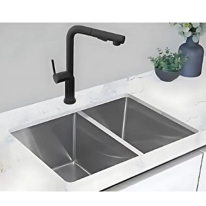 1.5 Göz 63x45cm El Yapımı Paslanmaz Çelik Mutfak Eviyesi Inoks Renk Evye Krom Parlak