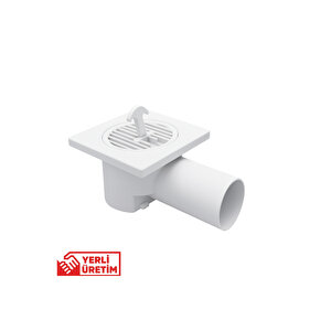 2’li Paket Plastik Yer Sifonu 10x10 Cm Kare Izgaralı – 50 Mm Yandan Çıkışlı Abs Plastik Yer Süzgeci