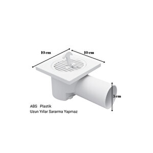 2’li Paket Plastik Yer Sifonu 10x10 Cm Kare Izgaralı – 50 Mm Yandan Çıkışlı Abs Plastik Yer Süzgeci