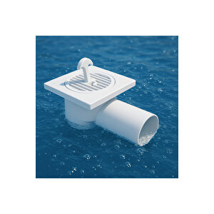 Plastik Yer Sifonu 10x10 Cm Kare Izgara – 50 Mm Yandan Çıkışlı, Banyo Duş Balkon Tahliye Süzgeci