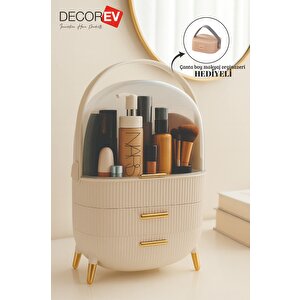 3 Çekmeceli Büyük Kapasiteli Kozmetik Düzenleyici + Çanta Boy Organizer Hediyeli