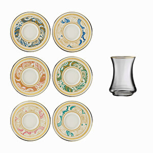 1453 Şal Gold 12 Parça 6 Kişilik Çay Seti 110 Ml