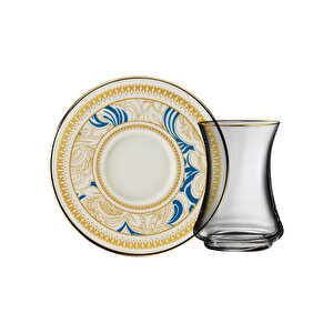 Sandro Moreno 1453 Şal Gold 12 Parça 6 Kişilik Çay Seti 110 Ml